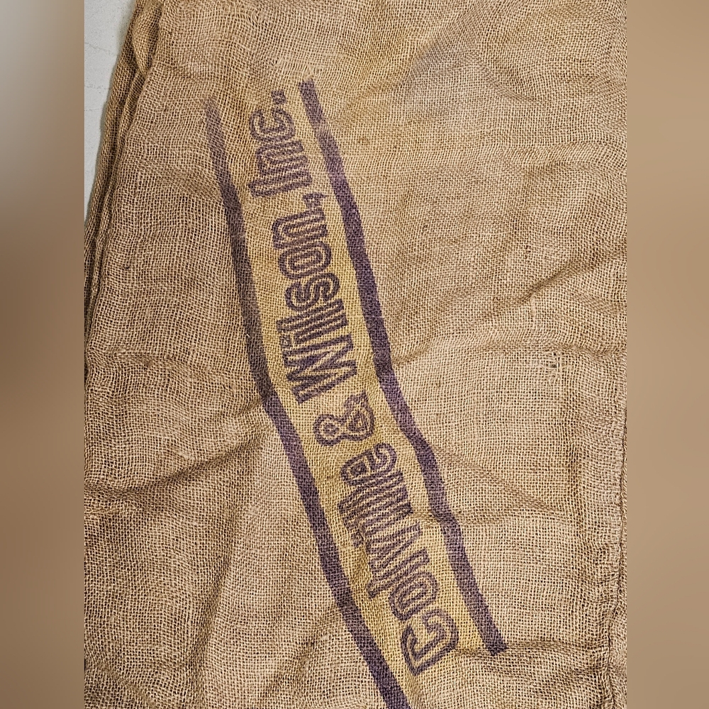 Vtg 100# Burlap Potato Sacks Mission, Bake Well Krakaws Big M Brand Lot Of 4 - Picture 5 of 5